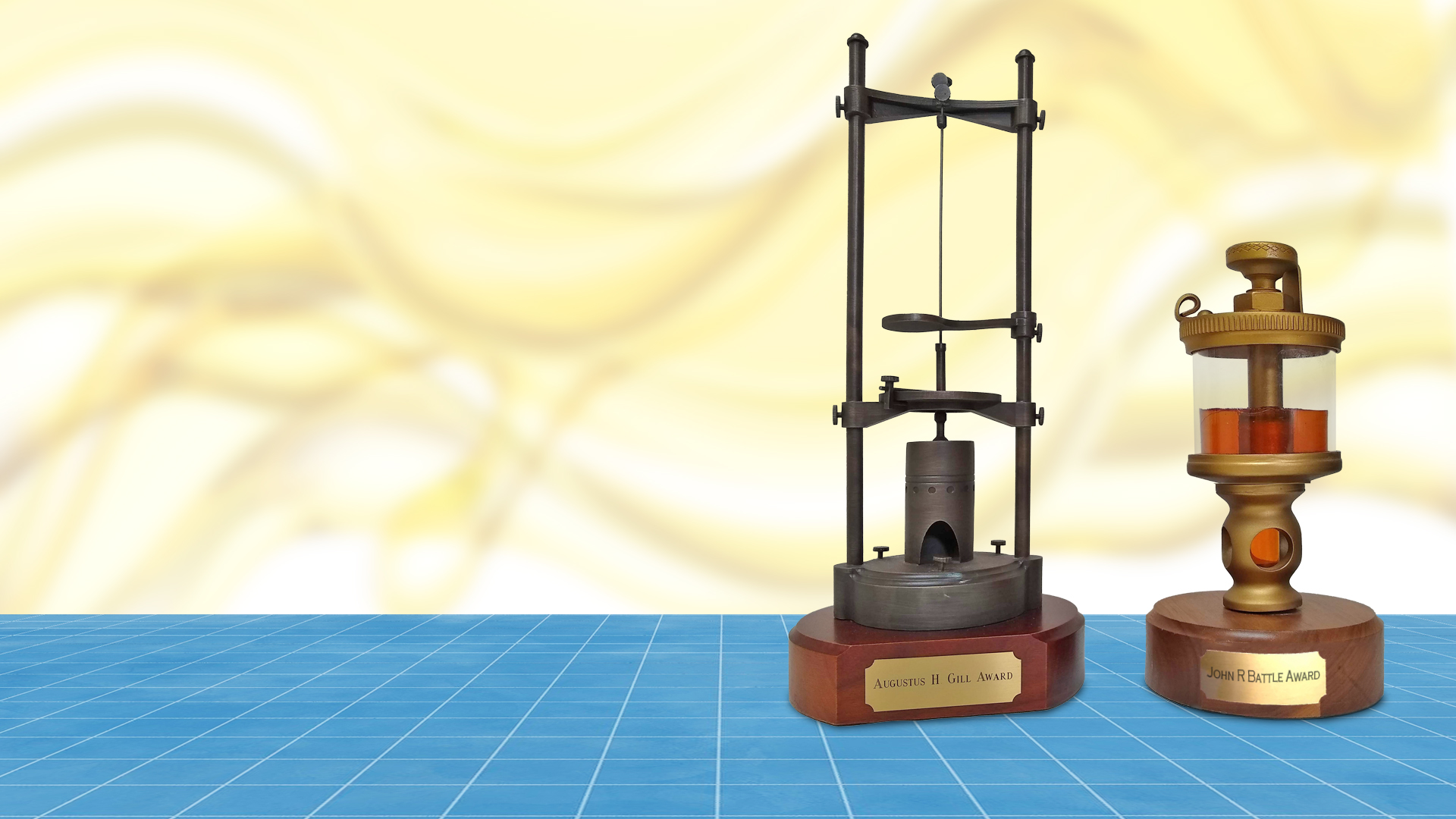 The Augustus H. Gill and John R. Battle award trophies